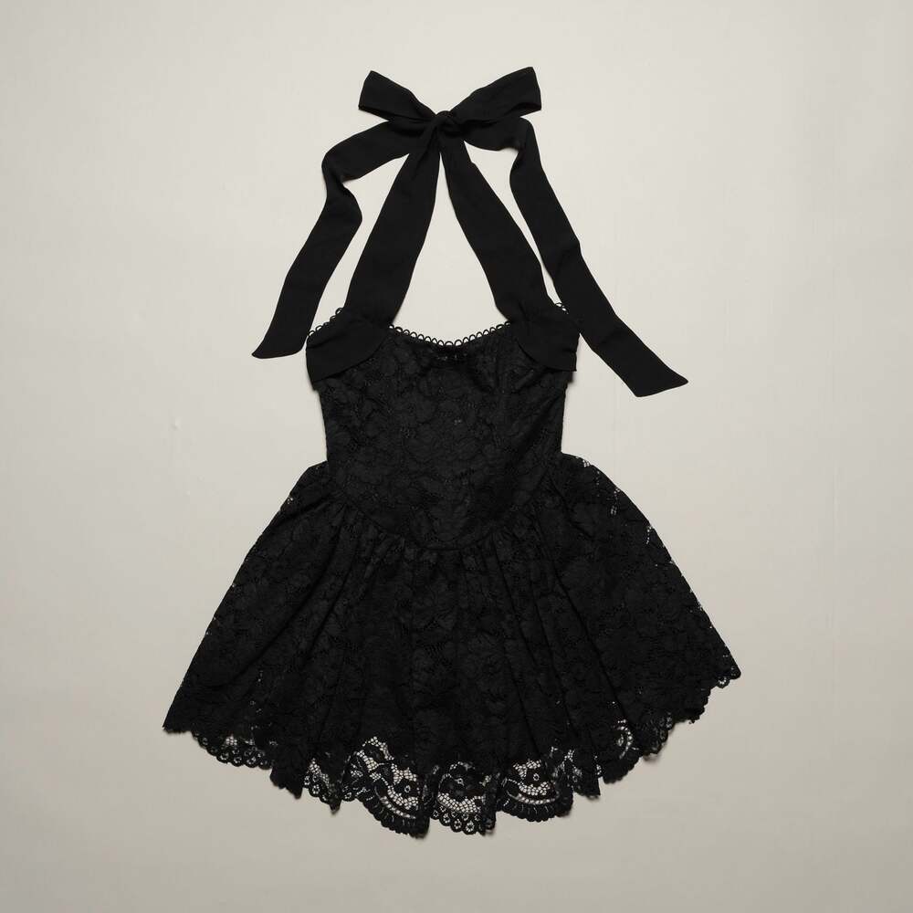 NWT For Love & Lemons Lakeside Lace Halter Mini Dress Size XS